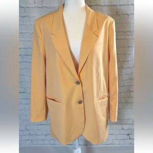 H&M Pastel Neon Orange Blazer Coat jacket Women’s Size M business casual relaxed